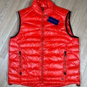 Ralph Lauren Purple Label Vest Orange L 100% Polyester Brand New With Tags